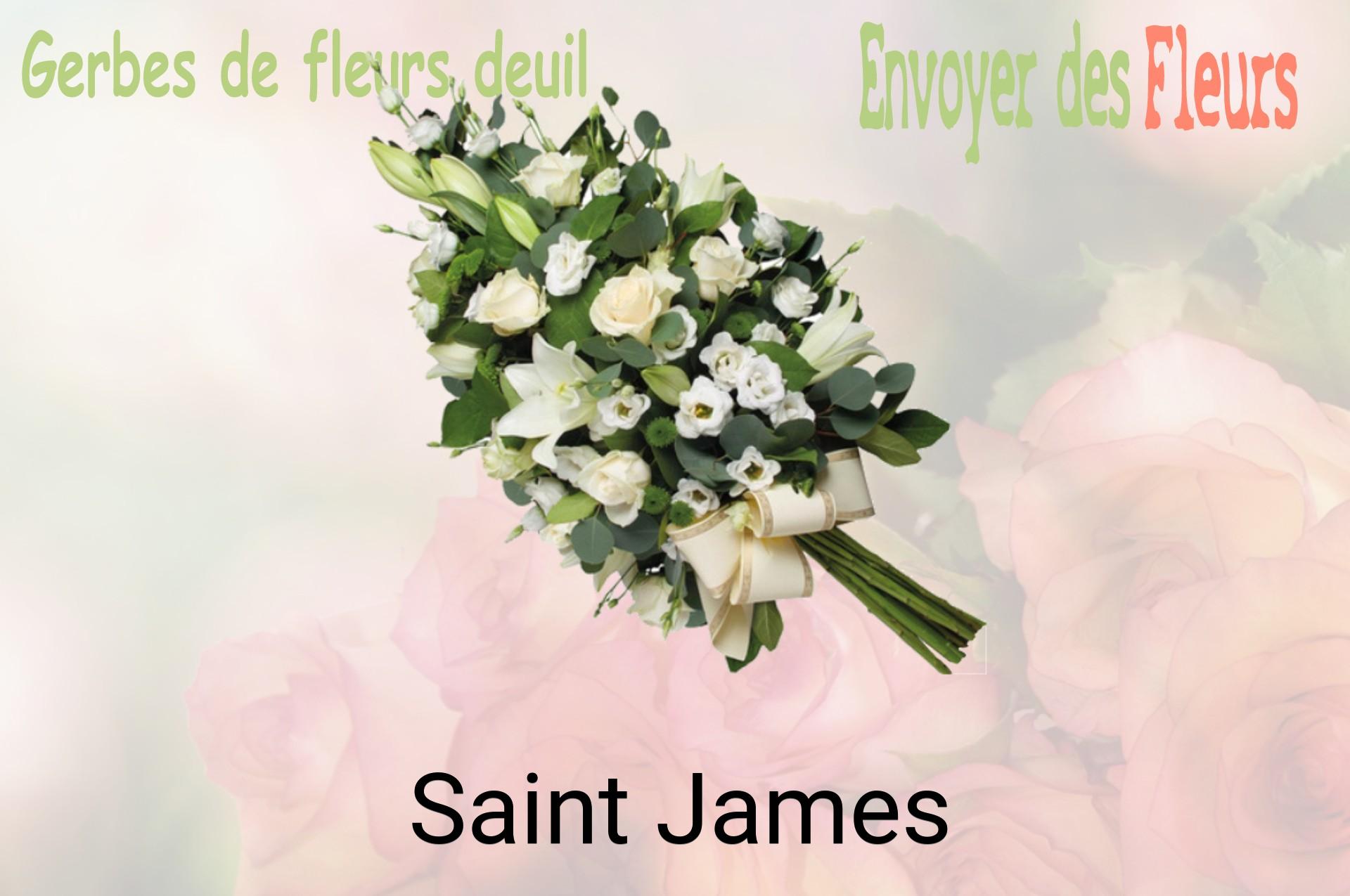 Gerbe de fleurs de deuil livrée à Saint-James